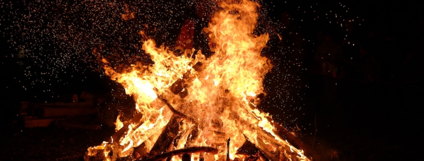 Bonfire at Fireman's Park, Oak Bay