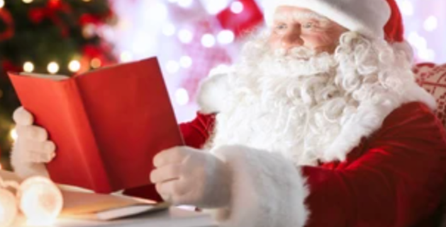 Image of Santa reading a book