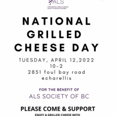 Poster detailing National Grilled Cheese Day Event