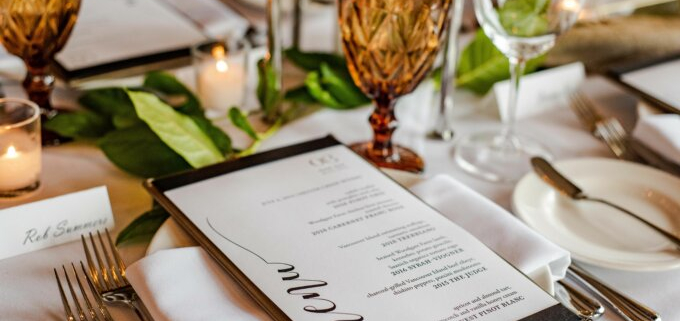Image of table setting and menu