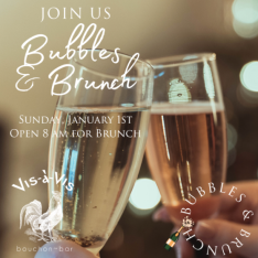 Poster for Vis a Vis New Year's Bubbles & Brunch poster